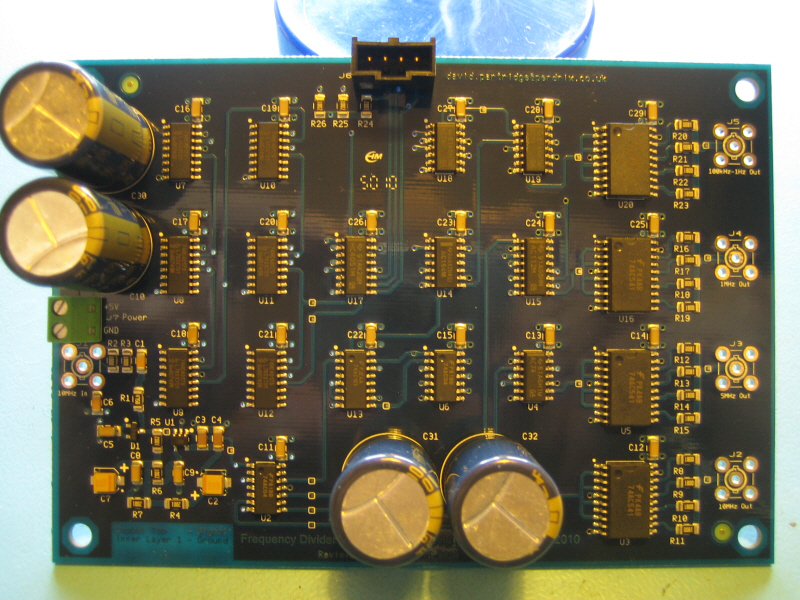 Photograph of the completed PCB