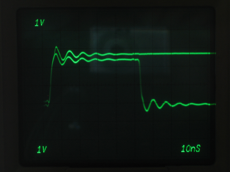 Oscilloscope screen shot of output signals